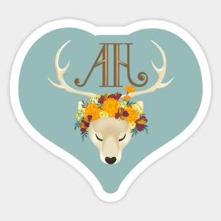 Autumn Marigold Hart Sticker